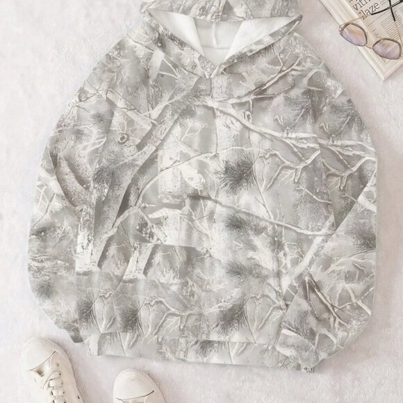 Casual Women's camo print Hooded Sweatshirt - Picture 4 of 6